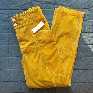 NWT Anthropologie Pilcro Golden Corduroy Trousers Size 27